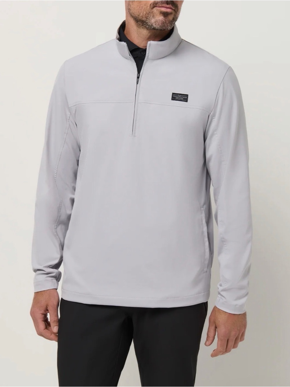 Travis Mathew Wanderlust Micro Chip Gray Quarter Zip Performance
